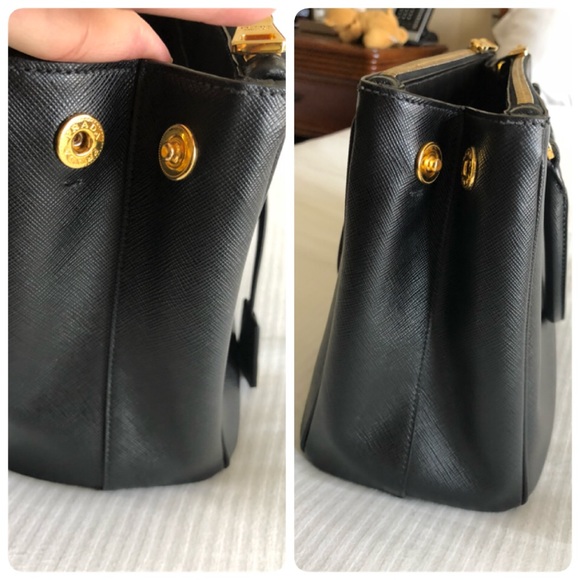 Prada Saffiano Lux Double Zip tote Nero BN1801 - Picture 2 of 8